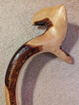 hiking walking stick staff, Mt Hemlock wood, elaborate grip top, 47 inch tall, Wabi Sabi wabi-sabi one-of-a-kind, from dead tree, 226-B