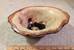 red oak bowl, Wood, live edge, bark, beautiful grain, natural color, 3.75" tall x 10.4 x 7.5, Wabi Sabi, one-of-a-kind, asymmetric, 568-D