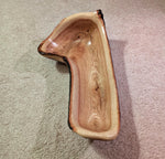 red oak bowl, live edge wood, beautiful grain, rich natural color, teardrop shape, 5" tall x 16, Wabi Sabi, one-of-a-kind, asymmetric, 568-W