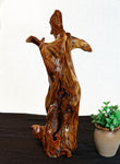 .. wood root sculpture, desktop tabletop, 20.3” tall, golden brown, Ponderosa pine tree roots, Wabi Sabi, Exotic one-of-a-kind, 342-C