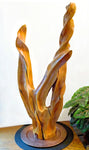 .. desktop floor wood sculpture, Freeform, beautifully grained, satin finish, flowing lines, 28.5" tall, Mountain Mahogany, sculpture, 586-B1