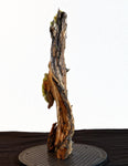 .. desktop wood sculpture, tabletop sculpture, rustic refined, matte, food safe, 19.5" tall x 8x4, Wabi Sabi, one-of-a-kind, asymmetric, 666-A