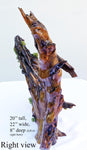 Tabletop wood sculpture from a long time down-and-dead Ponderosa pine tree 20 inch tall , 243-G