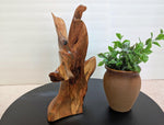 .. desktop sculpture, figured spruce root, wood sculpture, rustic refined, golden brown, 10.25'' tall, Wabi Sabi, one-of-a-kind, uneven, 256-A
