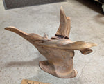 .. desktop sculpture, figured spruce root, wood sculpture, rustic refined, golden brown, 10.25'' tall, Wabi Sabi, one-of-a-kind, uneven, 256-A