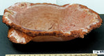 large live edge burl 29" wood bowl sculpture, golden brown, bark, 27” x 14”x 5.5”, rich grain & burl patterns, unique, black elm, 312-B