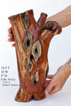 . 3-hole vase, Mountain mahogany, rustic yet refined, one-of-a-kind, brown, 308-A
