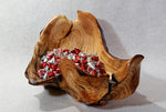 .. rich wood grain spruce bowl, Wood, rustic yet refined, matte finish, 10.75 x 10 x 4.5'', 3.6 lb, Wabi Sabi, one-of-a-kind, asymmetric, 643-A