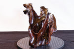 .. Wood desktop root sculpture, dark Pacific Ocean driftwood, one-of-a-kind, matte finish, 9.75" tall x 11.5 x 8, Wabi Sabi, asymmetric, 644-A