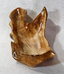 refined Sitka spruce bowl, wood, live edge, rustic refined, matte, 4.75" Tall x 15 x 7.5, Wabi Sabi, one-of-a-kind, asymmetric, 418-C