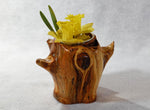 figured and branched wood planter, vase, rustic, Wabi Sabi, Wabisabi, wabi-sabi, one-of-a-kind, asymmetric, upcycled, 554-A