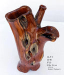 . 3-hole vase, Mountain mahogany, rustic yet refined, one-of-a-kind, brown, 308-A