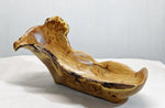 large oblong bowl, golden brown, burl bowl, mottled colors, live edge, Siberian black elm wood, irregular, asymmetric, 312-Q